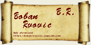 Boban Rvović vizit kartica